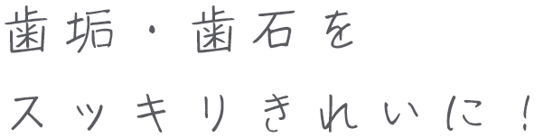 歯垢・歯石をスッキリきれいに！